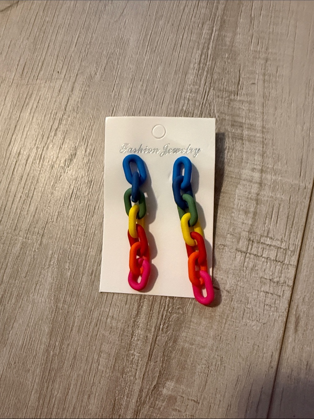Multicolor Rainbow Chain Drop Earrings - Fashion Jewelry
